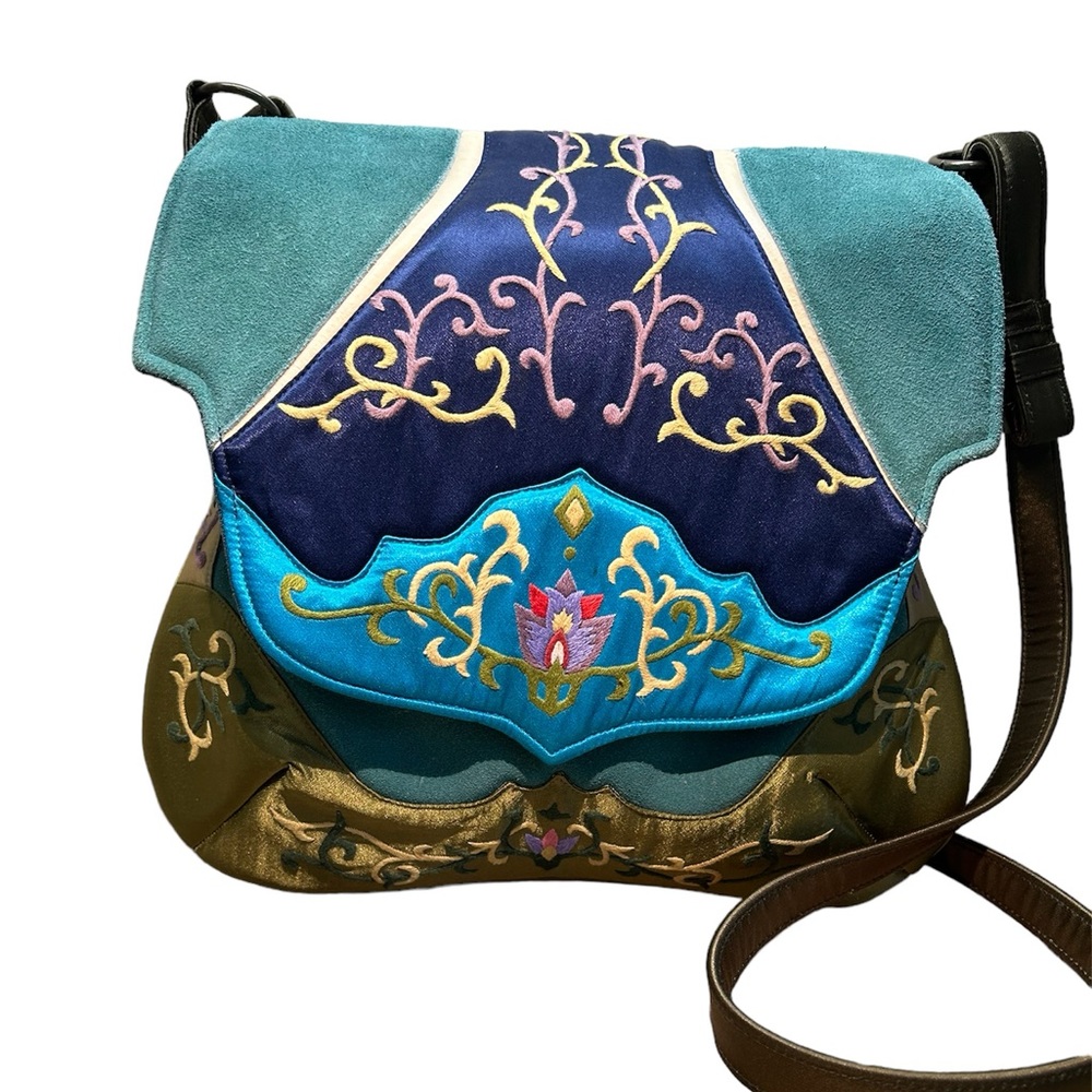 NEW Oovoo Silk & Suede Bag